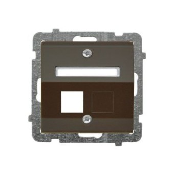 Ospel Sonata Шоколадный металлик Накладка компьютерной розетки наклонной 1-й, без рамки GPK-1RS/p/40