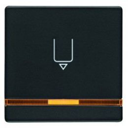 16406086 Hакладка карточного выключателя для гостиниц с оттиском и оранжевой линзой, Q.1/Q.3, цвет: антрацитовый, с эффектом бархата Berker