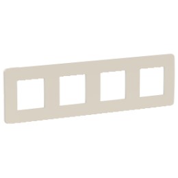 NU280824 Рамка Unica Studio Color Шампань / белый 4-постовая Schneider Electric