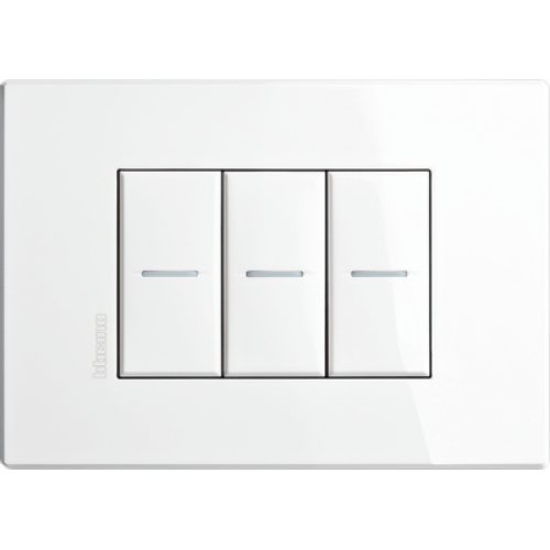 HW4803AW Рамка Axolute Air Белый матовый 3-модульная Bticino