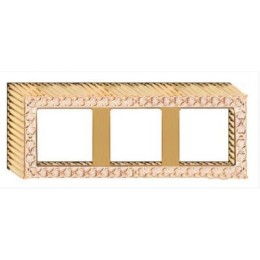 FD01523OP Рамка для накладного монтажа San Sebastian GOLD WHITE PATINA 3-постовая Fede