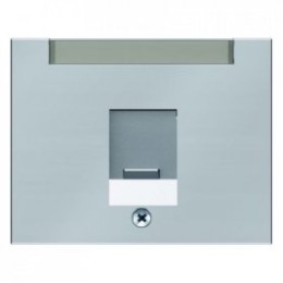 11707004 Центральная панель с заслонкой от пыли и полем для надписи цвет: стальной, лак K.5 Berker