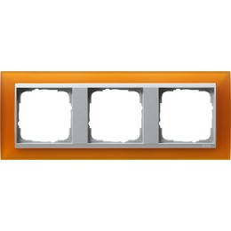 021369 Рамка Event Янтарный / Алюминий 3-постовая Gira