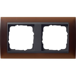 021213 Рамка Event Темно-коричневый / Черный 2-постовая Gira