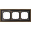 1723-845-500 Рамка Dynasty Латунь античная черное стекло 3-постовая ABB