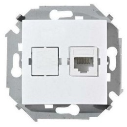 1591598-030 Розетка компьютерная RJ45 кат.5е, Systimax, белый Simon 15