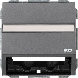 087067 Накладка с опорной пластиной для розеток средств связи Антрацит Gira TX44