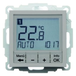 20441404 Регулятор температуры, с центральной панелью цвет: алюминий, матовый B.1/B.7 Glas Berker