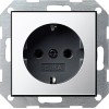 0188605 Розетка с заземляющими контактами 16А/250В Хром Gira