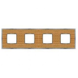 FD01454OCB Рамка Belle Epoque Wood OAK / bright chrome 4-постовая гор/верт. Fede