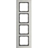 10143606 Рамка B.7 Нержавеющая сталь 4-постовая вертикальная Berker