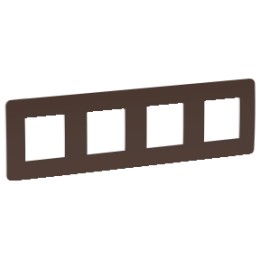 NU280816 Рамка Unica Studio Color Шоколад / белый 4-постовая Schneider Electric