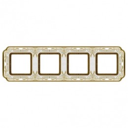 FD01364OPEN Рамка Smalto Italiano Firenze Pearl white 4-постовая Fede
