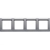 10246014 Рамка с полем для надписей Q.1 Алюминий с эффектом бархата 4-постовая Berker