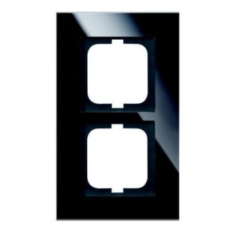 1722-825 Рамка Carat Черное стекло 2-постовая ABB
