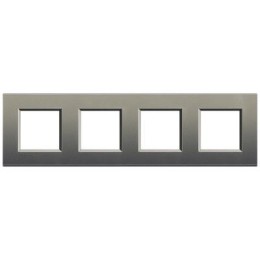 LNA4802M4AE Рамка LivingLight Квадрат Серый шелк 2+2+2+2 модуля Bticino