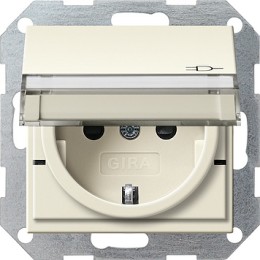 276201 Вставка розетки с крышкой, с защитой от детей и полем для надписи Кремовый Gira