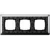 0213682 Рамка Classix Art Хром / Черный 3-постовая Gira