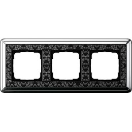 0213682 Рамка Classix Art Хром / Черный 3-постовая Gira