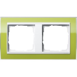 0212743 Рамка Event Clear Зеленый / Белый 2-постовая Gira