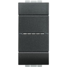 L4054 LivingLight Переключатель промежуточный Axial с автоматическими клеммами, размер 1 модуль Bticino