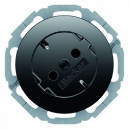 47272045 Штепсельная розетка SCHUKO 45°, черная, с блеском R.1/R.3 Berker