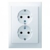47537009 Двойная штепсельная розетка SCHUKO, цельная цвет: полярная белизна, с блеском K.1 Berker