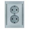 47297004 Двойная штепсельная розетка SCHUKO, цельная цвет: стальной, лак K.5 Berker