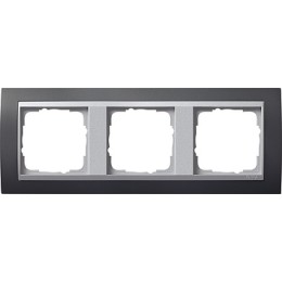 021381 Рамка Event Черный / Алюминий 3-постовая Gira
