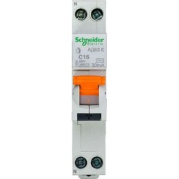 12522 Дифф. автоматический выключатель ад63 к 1п+н 16A 30mA 4,5ка C ас, 18 мм , Schneider Electric