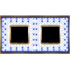FD01342AZOB Рамка Vintage Porcelain Blue LYS / Золото 2-постовая Fede