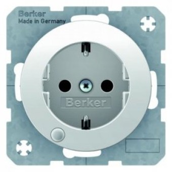 41102089 Штепсельная розетка SCHUKO с контрольным LED, полярная белизна, с блеском R.1/R.3 Berker
