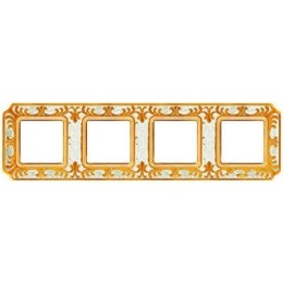 FD01354OP Рамка Siena Gold White Patina 4-постовая Fede