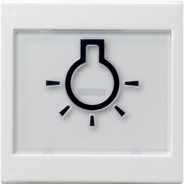 021603 Клавиша с полем для надписи 37*47 мм и символом "свет" Белый Gira