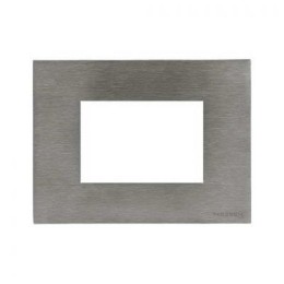 N2473 OX Рамка итальянского стандарта Zenit Натуральная сталь 3 модуля ABB