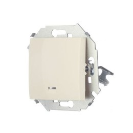 1591104-031 Выключатель одноклавишный с подсветкой, 16А 250В, винтовой зажим, слоновая кость Simon 15