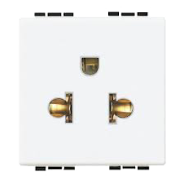 N4126S Розетка 2К 16A, Евро.-ам.ст.(2М) Bticino