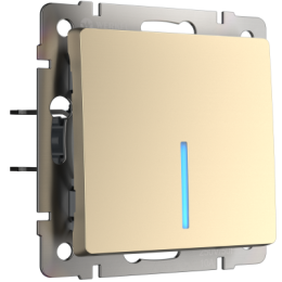 WL11-SW-1G-LED Выключатель одноклавишный с подсветкой(шампань) Antik Werkel a040919