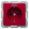 47436022 Штепсельная розетка SCHUKO с оттиском цвет: красный, бархат с надписью "EDV", Q.1 Berker