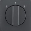 10846086 Центральная панель с вращающейся ручкой для 3-уровневого выключателя, Q.1/Q.3, цвет: антрацитовый, с эффектом бархата Berker