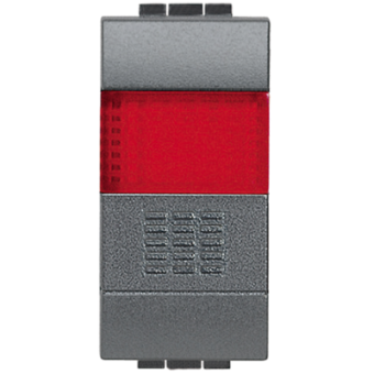 L4038R Кнопка 10А, 1P-NО + индикатор с красным рассеивателем Bticino