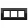 LSP983GLSW Рамка LS Plus Черное стекло 3-постовая Jung