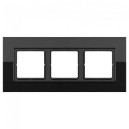 LSP983GLSW Рамка LS Plus Черное стекло 3-постовая Jung