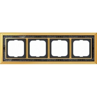 1724-833-500 Рамка Dynasty Латунь полированная черная роспись 4-постовая ABB