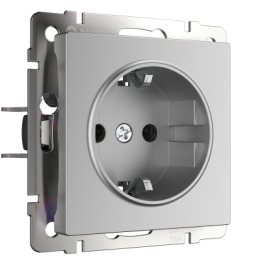 WL06-SKG-01-IP20 Розетка с заземлением  (серебряный) Antik Werkel a029828