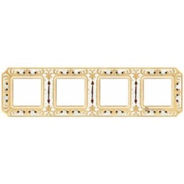 FD01354OPCL Рамка Siena Gold White Patina 4-постовая Fede