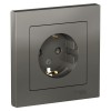 ATN000944 Atlasdesign Розетка с заземлением со шторками, 16А, в сборе, Сталь Schneider Electric