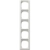 111503 Рамка Standard 55 Белый глянцевый, с полем для надписи 5-постовая вертикальная Gira