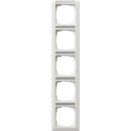 111503 Рамка Standard 55 Белый глянцевый, с полем для надписи 5-постовая вертикальная Gira