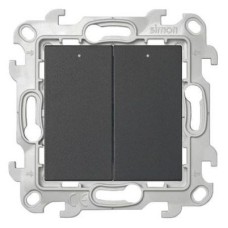 2450392-038 Двухклавишный выкл с подвсеткой, графит Simon 24 2450392-038 Двухклавишный выкл с подвсеткой, графит Simon 24